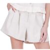 Pleated Elastic Back Short - Cream