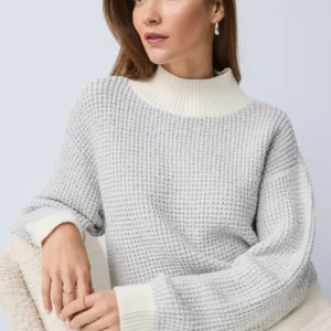 Metallic Waffle Knit Sweater
