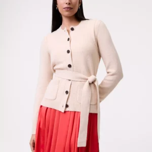 Belted Crew Neck Cardigan