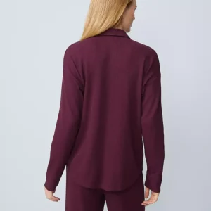 Alternative view of Waffle Button Down Lounge Top